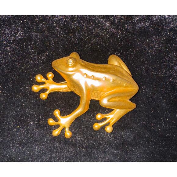 Vintage Frog Toad Pin Brooch Doreen Ryan Large Statement Jewelry Figural 3 1/4" - Picture 2 of 6